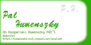 pal humenszky business card